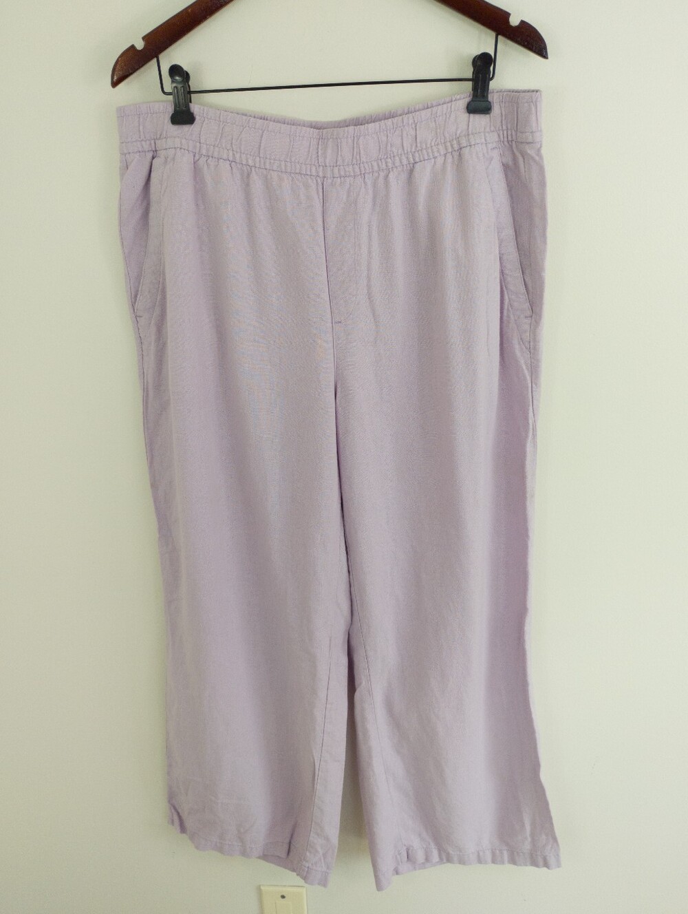 Old Navy High Waisted Linen Blend Wide Leg Pants Dusky Lavender Size Large